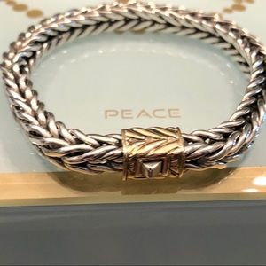 John Hardy silver/gold square top bracelet